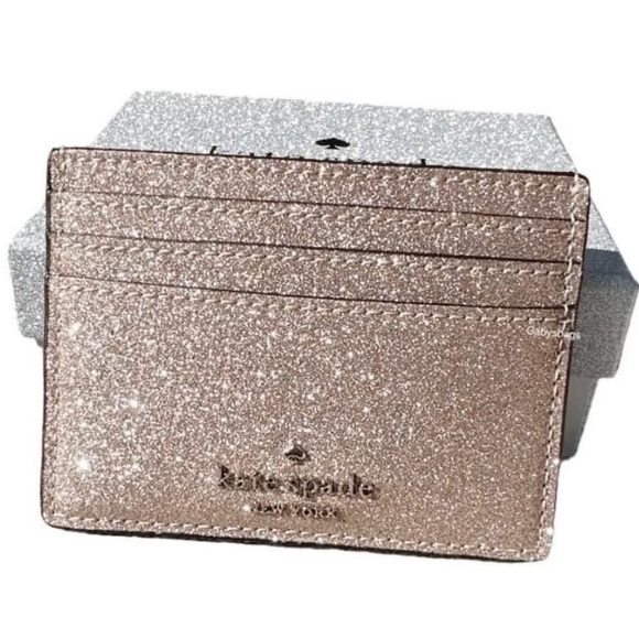 kate spade Handbags - Kate Spade Tinsel Glitter Wallet with Box - Rose Gold Sparkle - BNWT
